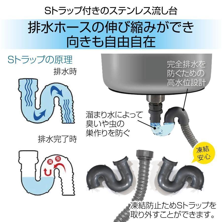 流し台 シンク A150 ガーデンシンク ステンレス 水栓付き 蛇口 2565
