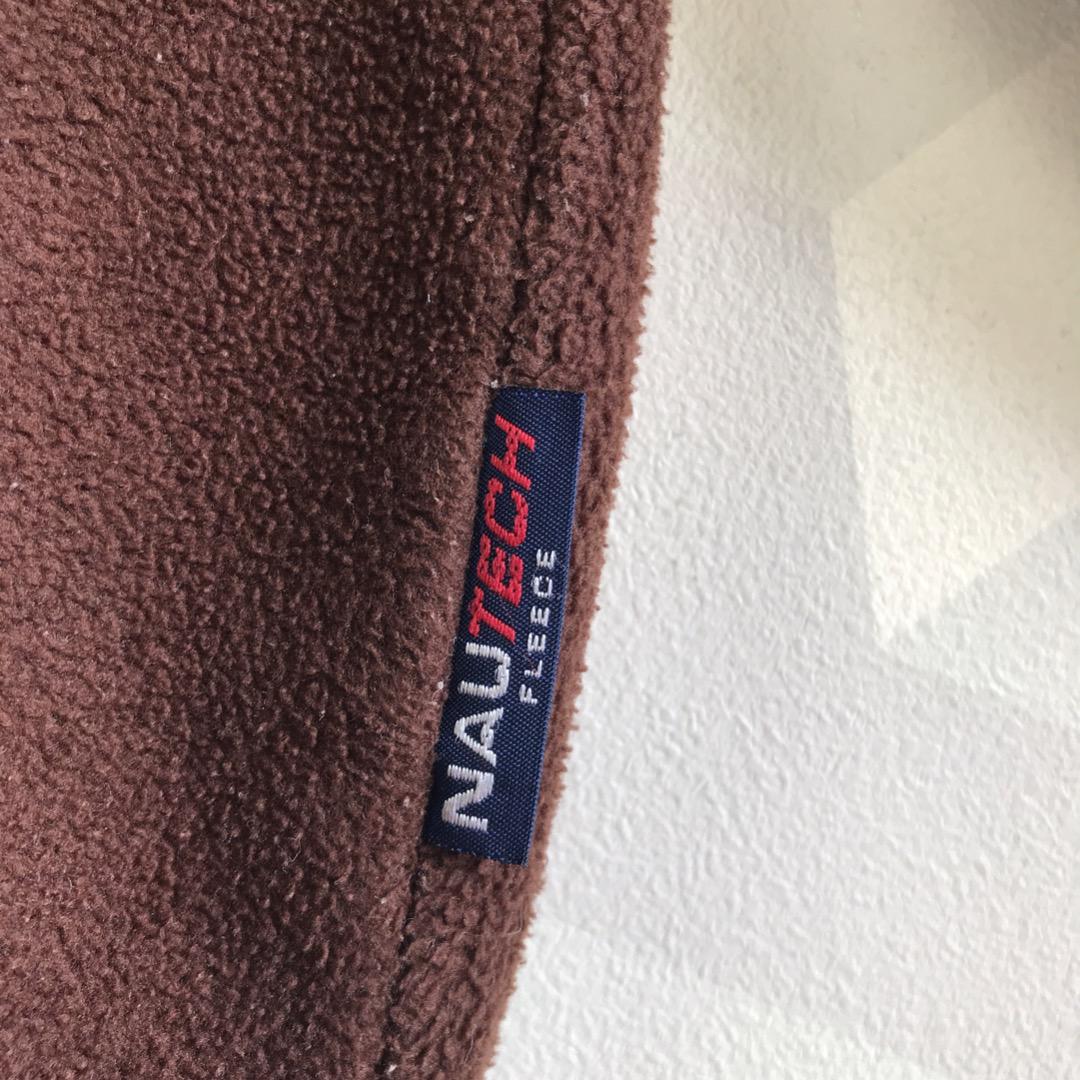 nautica USA製刺繍ロゴハーフジップフリースブルゾンブラウン茶ノーチカ CupUG-m99837255518 超激安好評