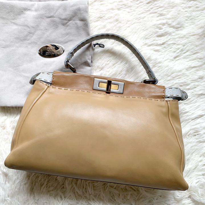 在庫あ在庫 美品 レギュラー バイカラー 肩掛け 5DavK-m99839209589 袋有✨フェンディ ピーカブー セレリア 超特価国産