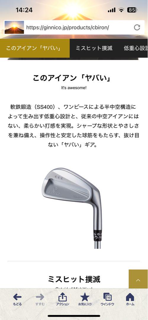 ジニコ GINNICO CB アイアン コンボ　5番からPW モーダス120 S