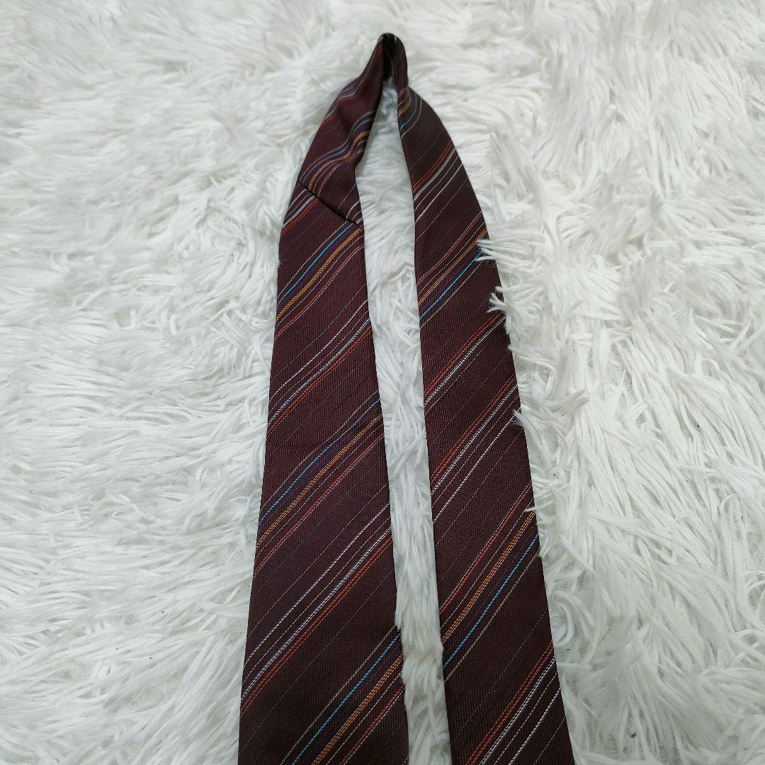 現行タグ　paul smith ポールスミス　赤　紺　ストライプ　マルチカラー
