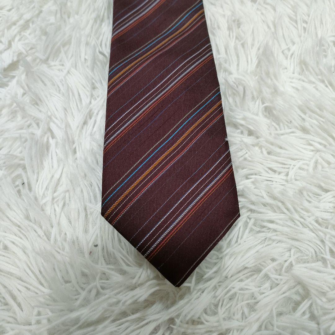現行タグ　paul smith ポールスミス　赤　紺　ストライプ　マルチカラー