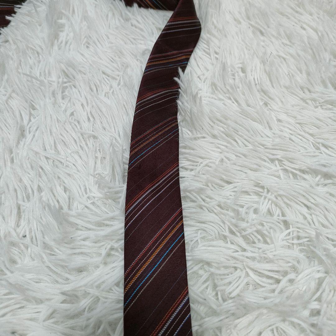 現行タグ　paul smith ポールスミス　赤　紺　ストライプ　マルチカラー