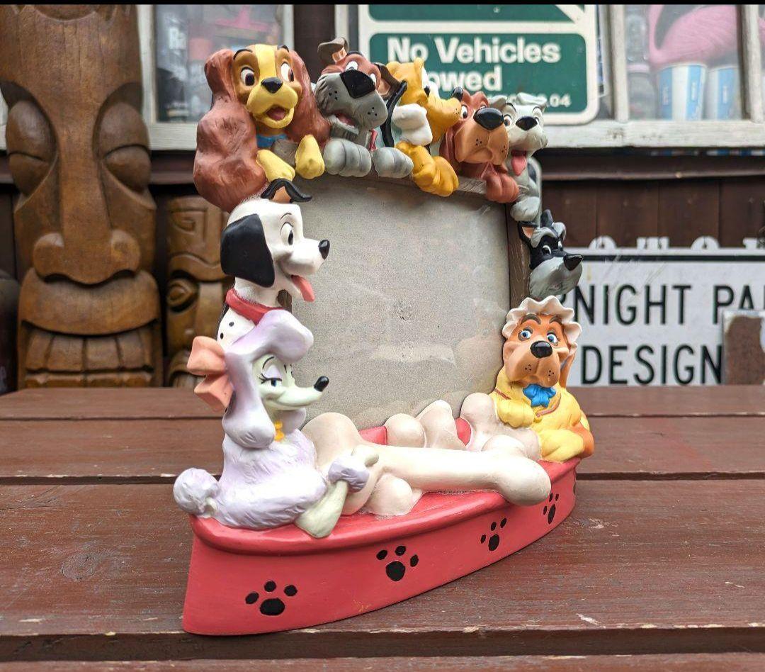 希少ディズニー　フォトフレーム　犬の日　101匹　レディ　ナナ　3D写真立て
