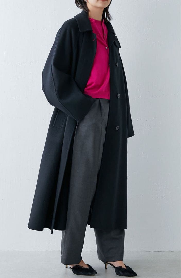 【HERITANOVUM】ヘリテノーム スタンドカラーラグランコート 【HERITANOVUM】ヘリテノーム スタンドカラーラグランコート