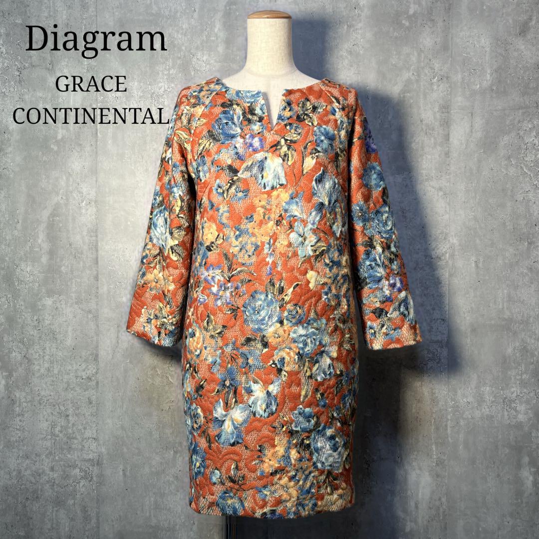 好配色☆ Diagram 花柄 ボタニカル柄 ワンピース 36サイズワンピース