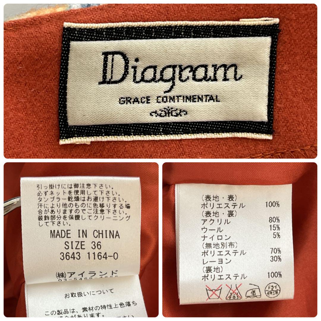好配色☆ Diagram 花柄 ボタニカル柄 ワンピース 36サイズ