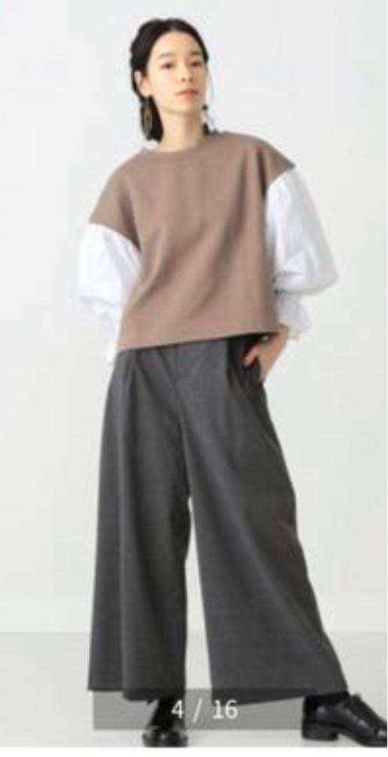 レイビームス　チェックワイドパンツ