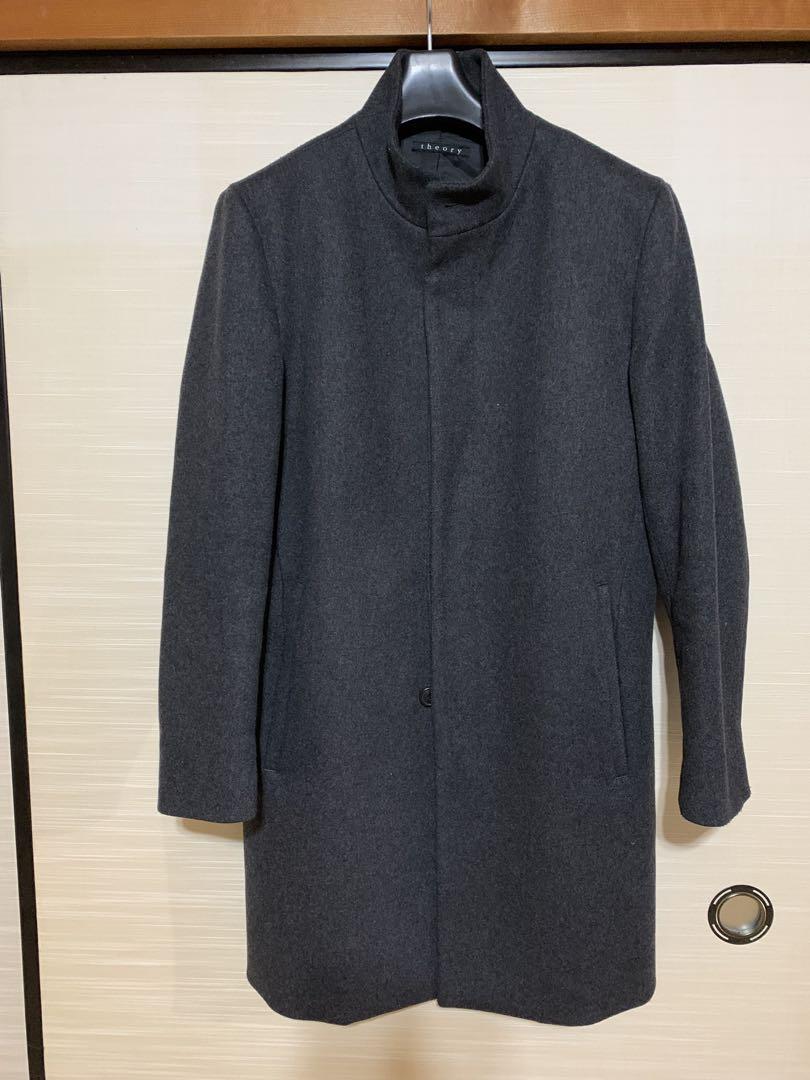 Theory チェスターコート スタンドカラー　カシミア混　グレー　Sサイズ