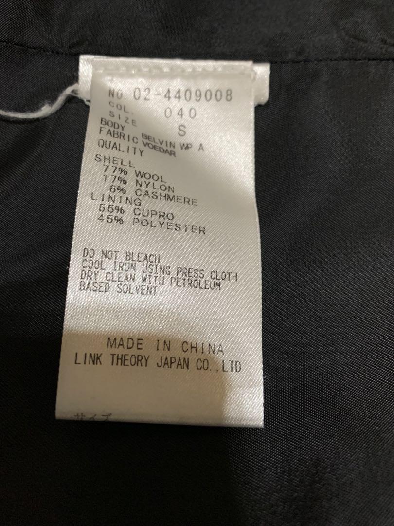 Theory チェスターコート スタンドカラー　カシミア混　グレー　Sサイズ