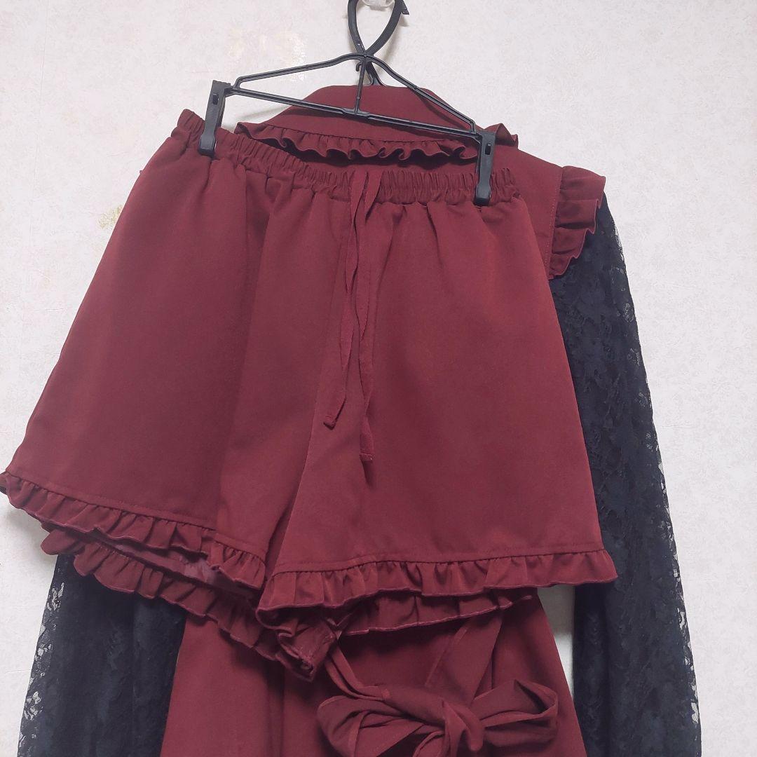 )Secret Honey ラッフル袖レース長袖セットアップ