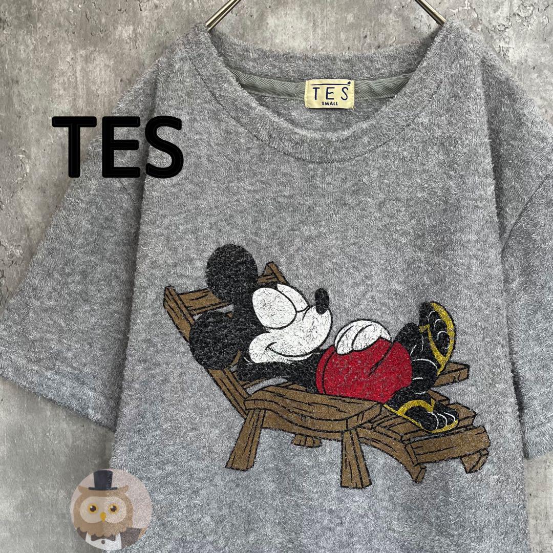 【レアアイテム】TES ディズニー パイル地 半袖 Tシャツ 古着