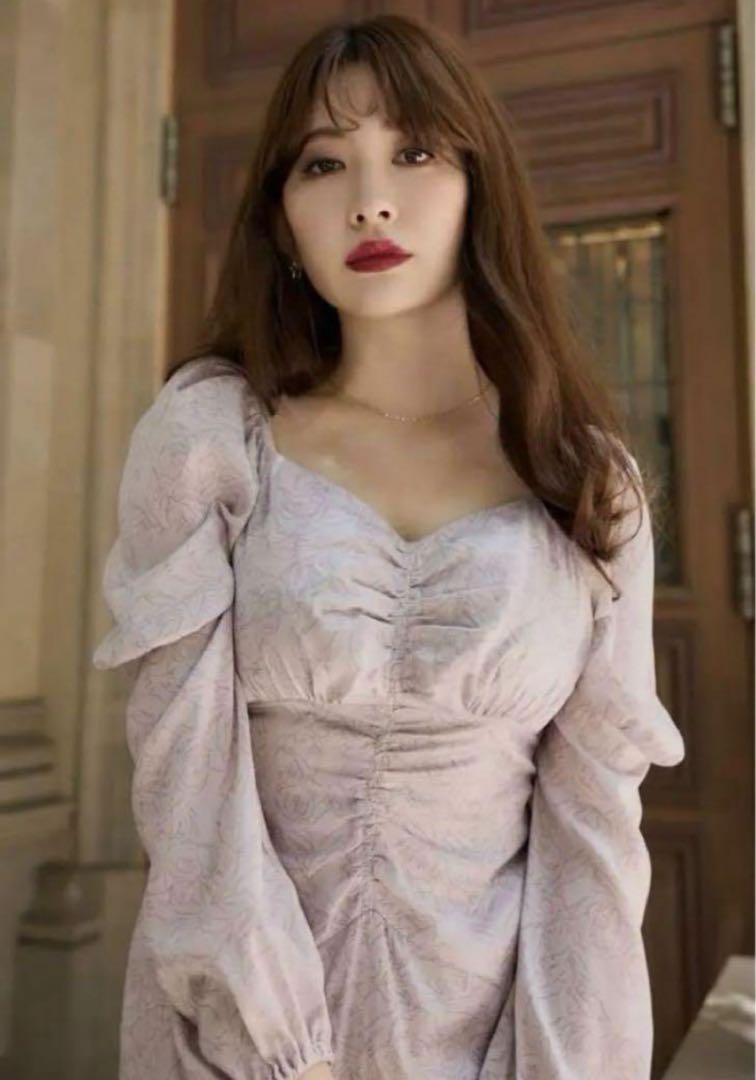 ワンピース Rosa Ruched Satin Dress pink petale