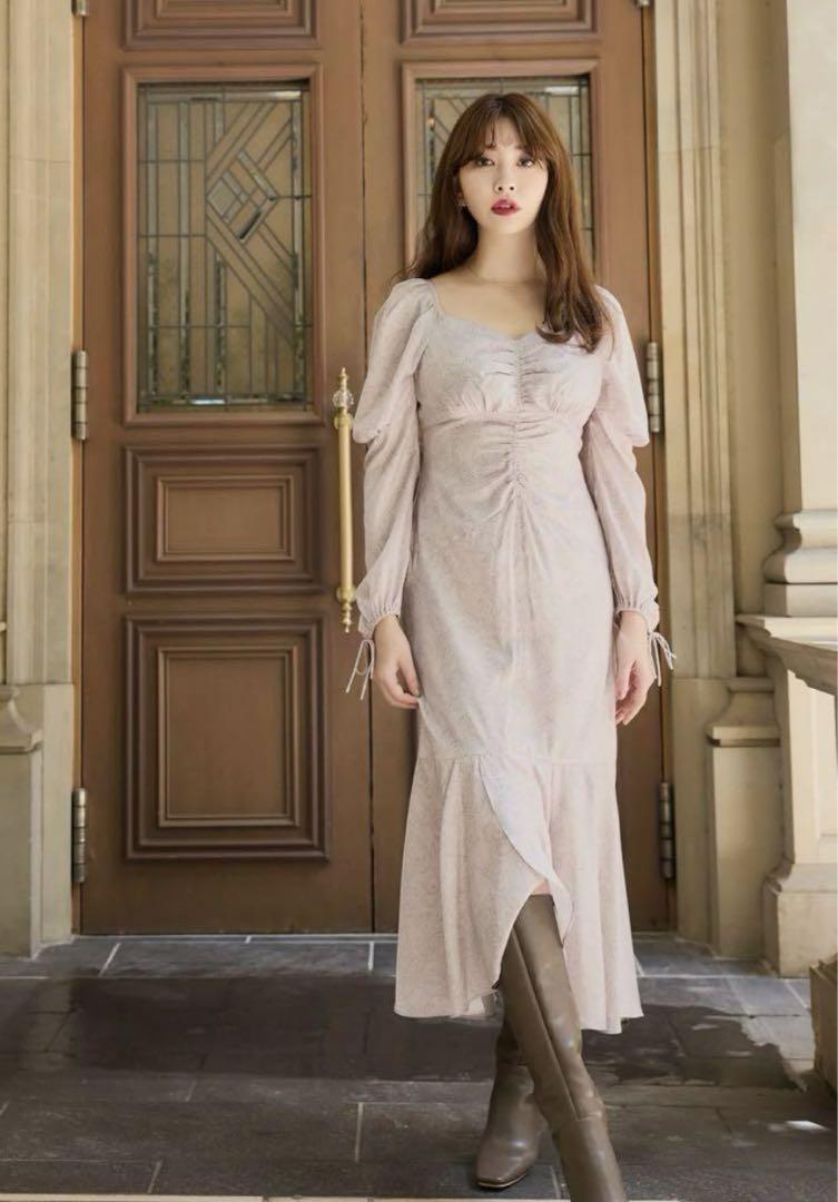 ワンピース Rosa Ruched Satin Dress pink petale