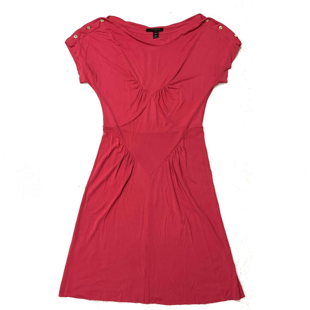 LOUIS VUITTON ルイヴィトン ワンピース viscose レッド34