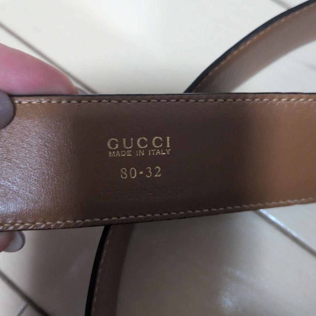 GUCCI ブラックレザー ベルト 80/32 正規品 GUCCI ブラックレザーベルト 80-32 - メルカリ