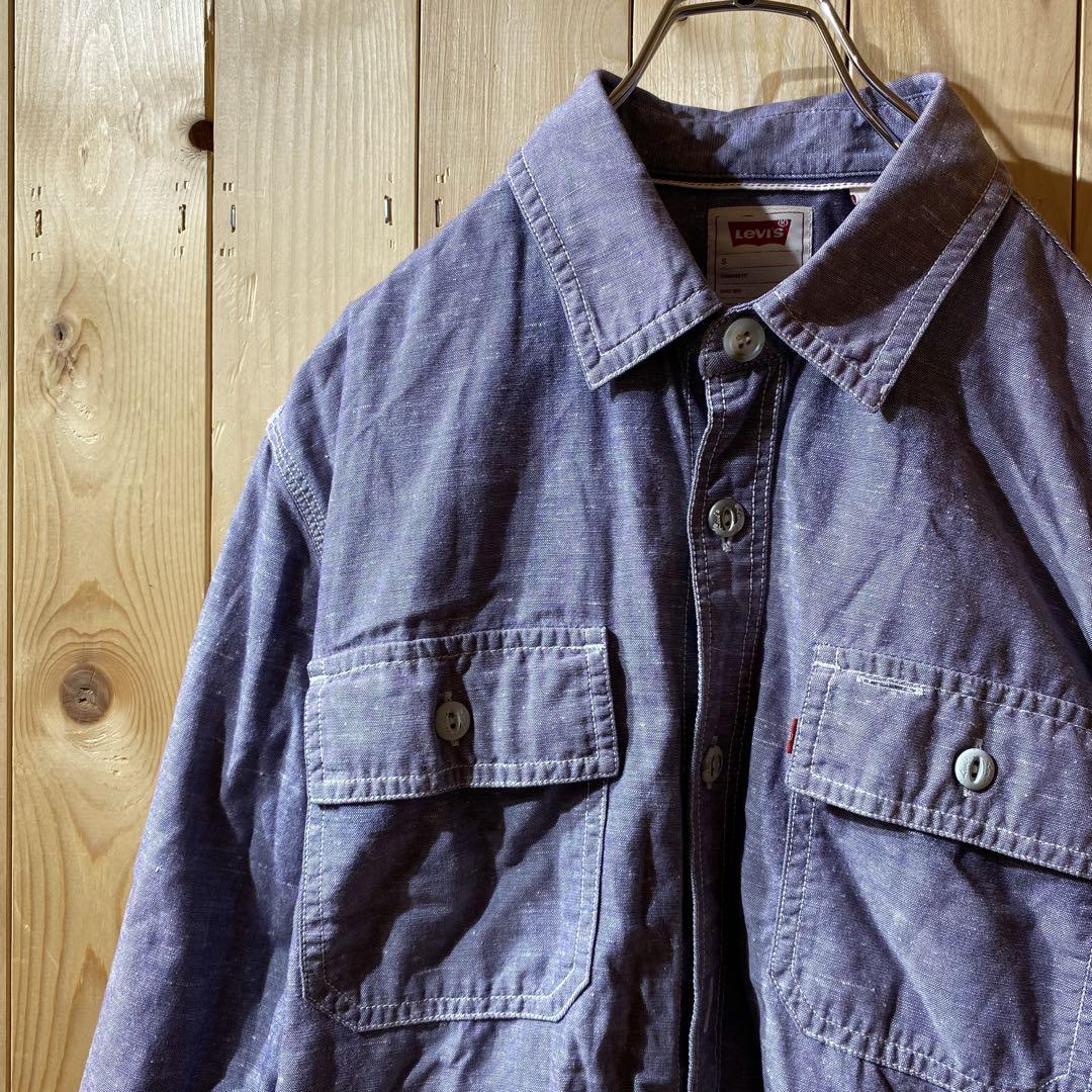 ss4802 Levi’s リーバイス 七分袖シャツ ネイビー 紺 S