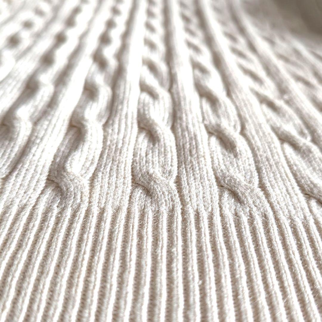 ポロラルフローレン 絹100% ハーフジップ ケーブルニット