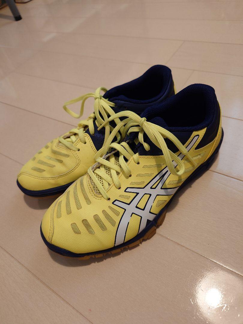ASICS 卓球用シューズ イエロー/ネイビー 22.5cm