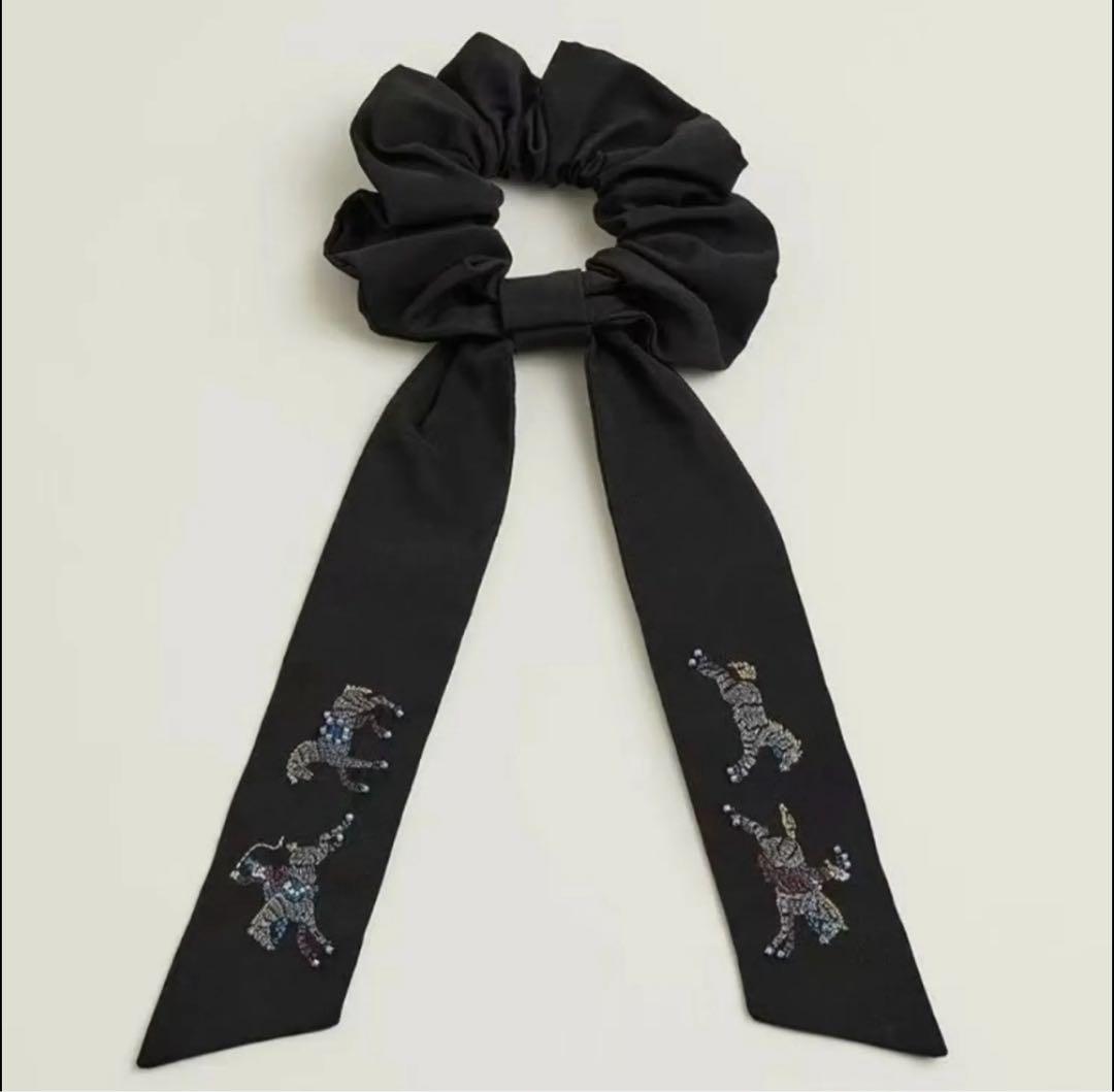 hermes リボン　シュシュ