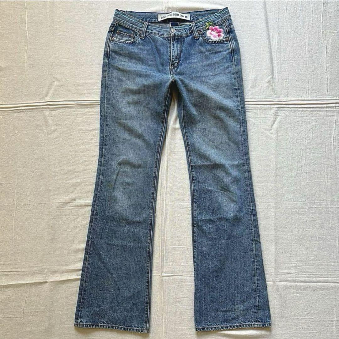 〜00s　OLD GAP　両面花柄刺繍　ステッチ　ローライズ　ブーツカットデニム 7,380円