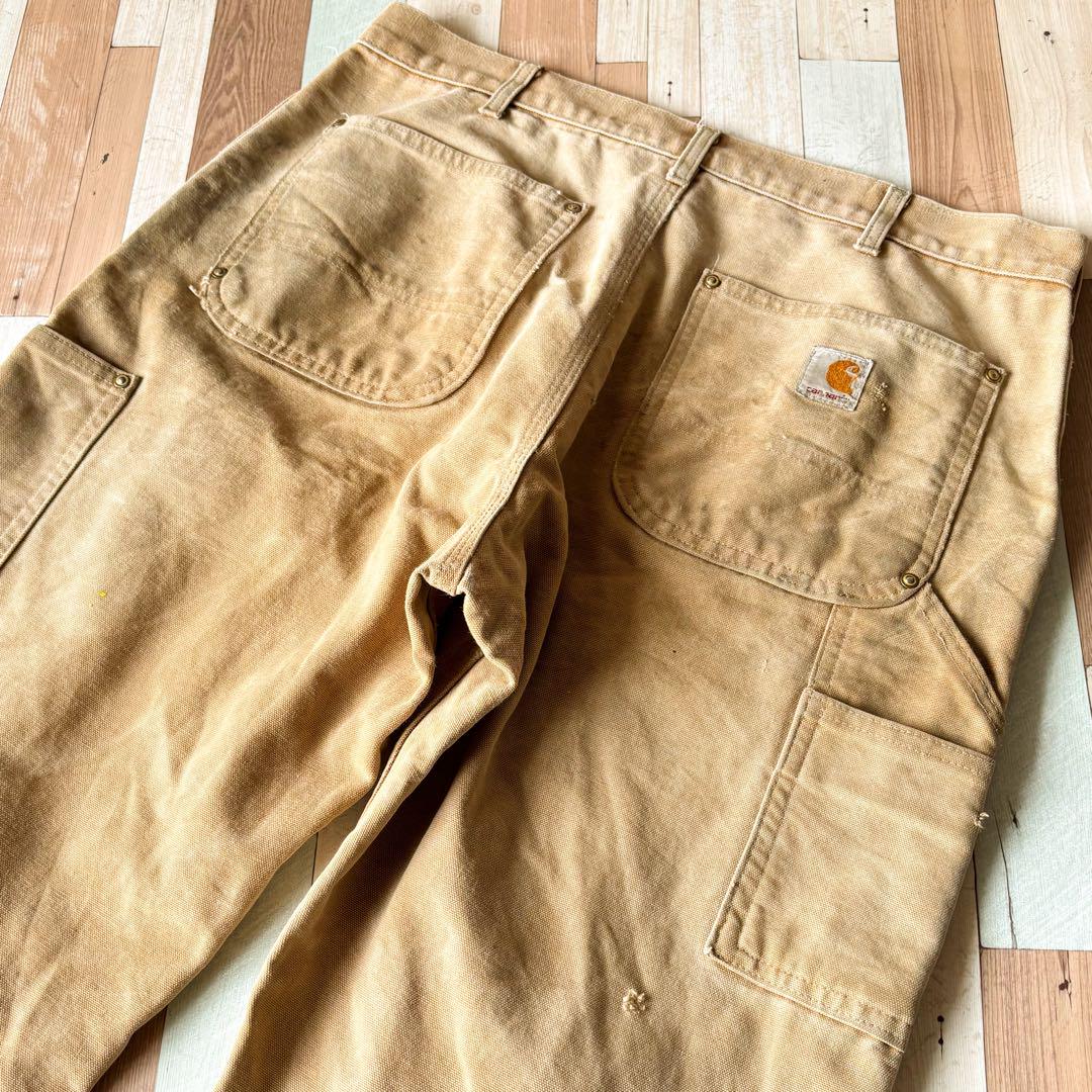 【USA製】Carhartt ダブルニー ダックペインターパンツ W34 BRN