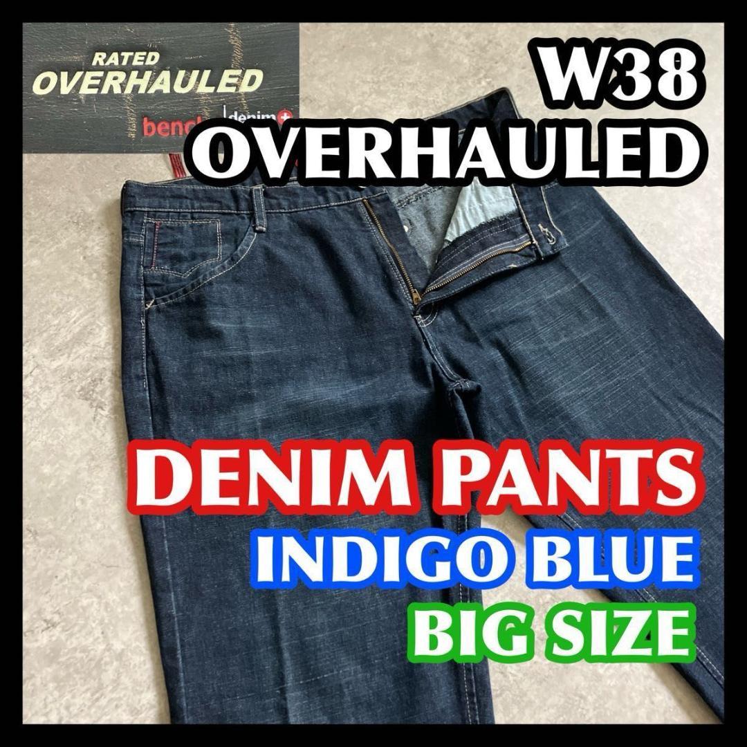 大きいサイズ OVERHAULED BENCH W38 デニム ジーンズ 濃紺