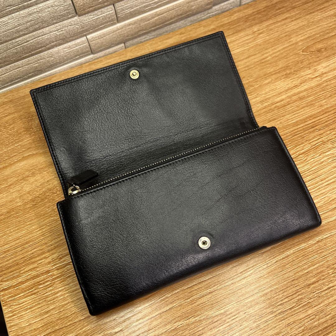 SAINT LAURENT イブサンローラン 二つ折り 長財布 YSL レザー