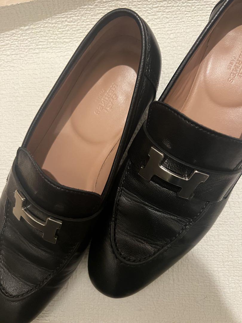 HERMES ブラック ローファー モカシンパリ　39