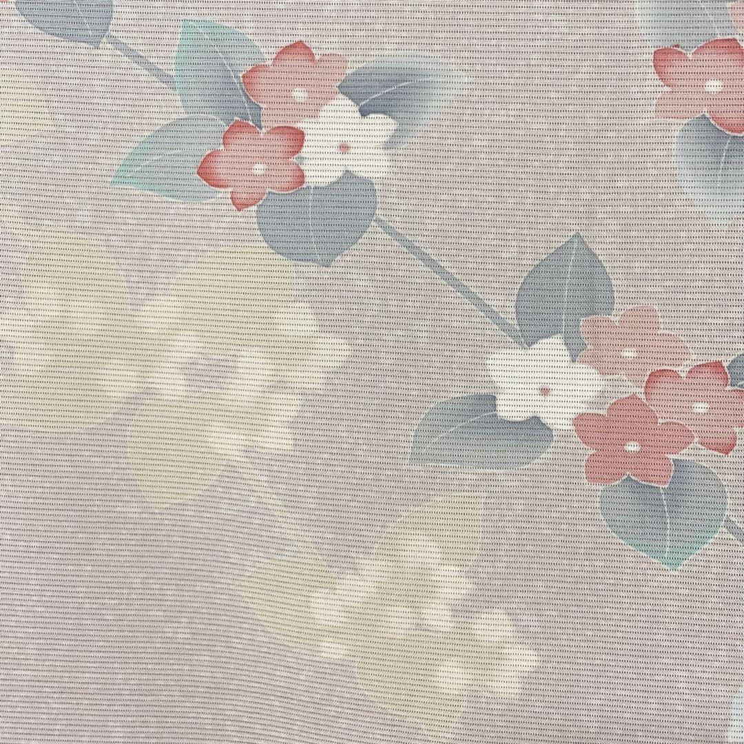 D81 夏着物 訪問着 花模様 桐紋 絽 正絹 未使用極美品 - メルカリ