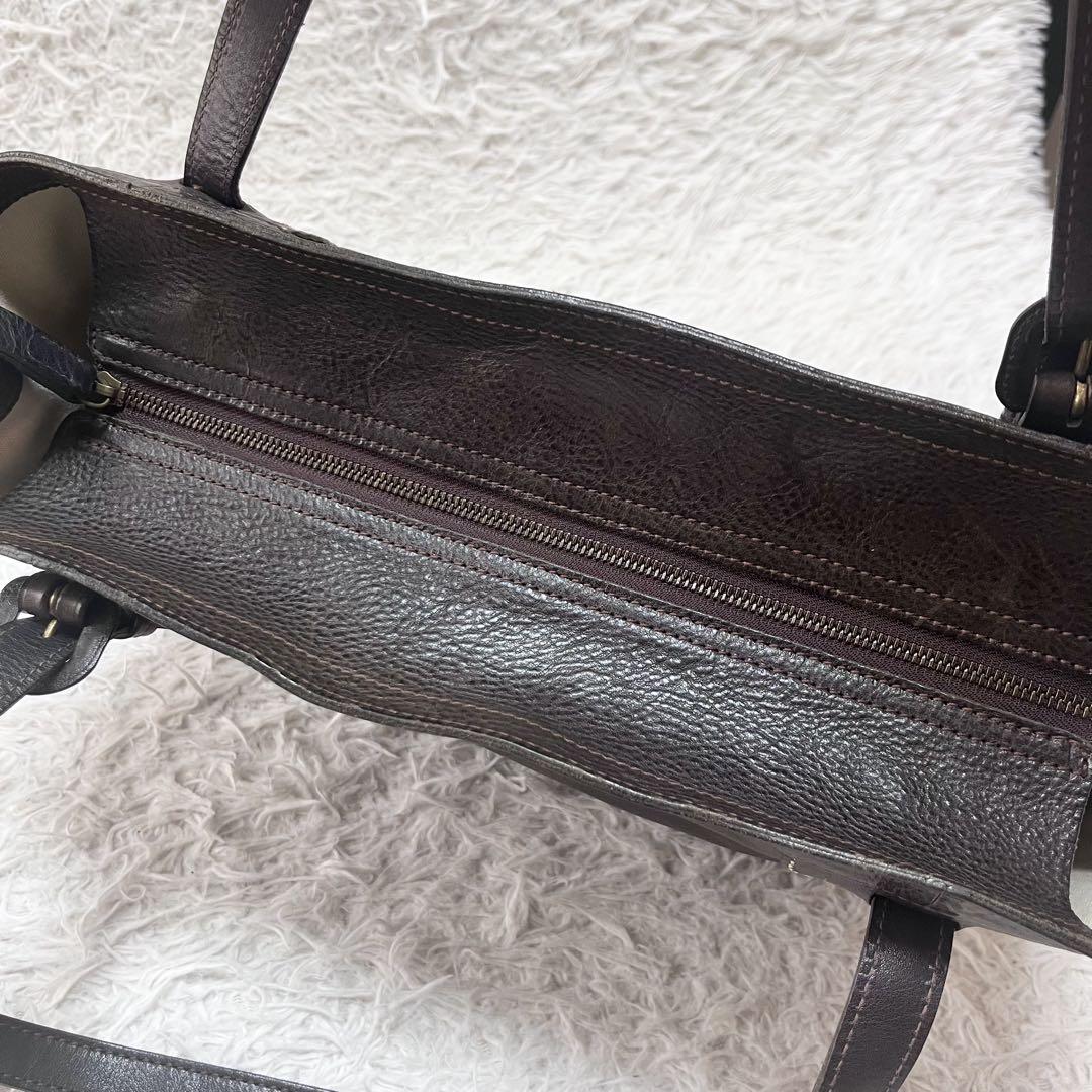 genten オールレザー ヌメ革 ビジネスバッグ トートバッグ 肩掛け A4可