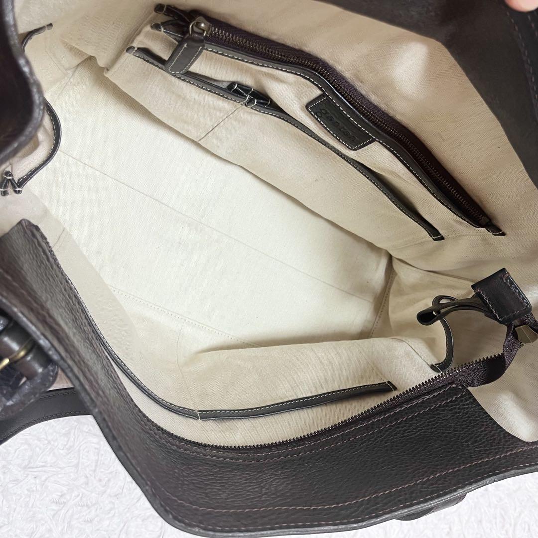 genten オールレザー ヌメ革 ビジネスバッグ トートバッグ 肩掛け A4可