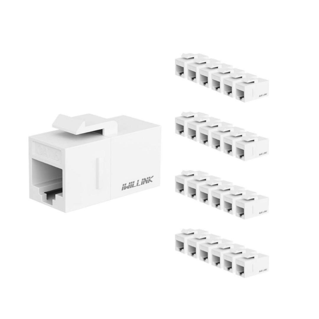 iwillink RJ45 Cat6 キーストーンカプラー 25個パック