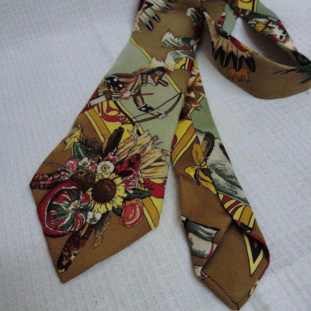 ✿HERMESエルメス ネクタイ カチナ 先住民 インディアン 美品✿
