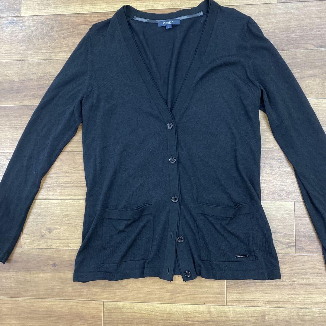 burberrylondon レーヨンシルク カーディガン 黒 △58