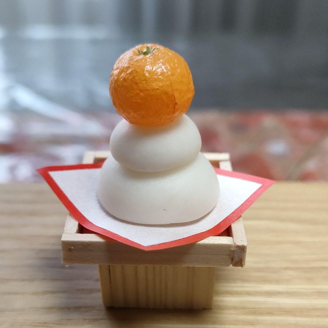 鏡餅 鏡もち ⑧ ミニチュア  お正月 餅箱  雛道具  ドールハウス