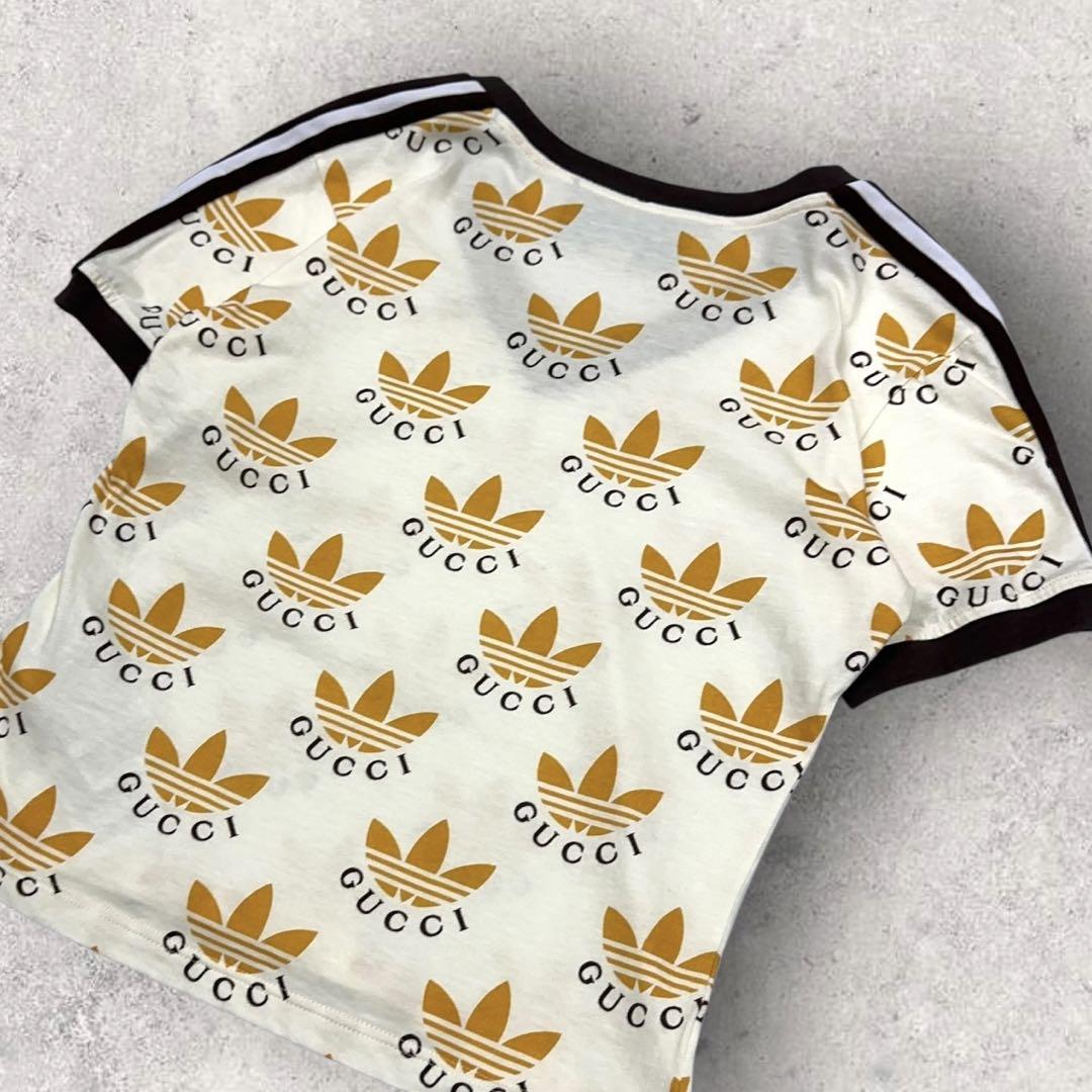 11078【美品・限定コラボ】グッチ×アディダス☆総柄クロップド丈