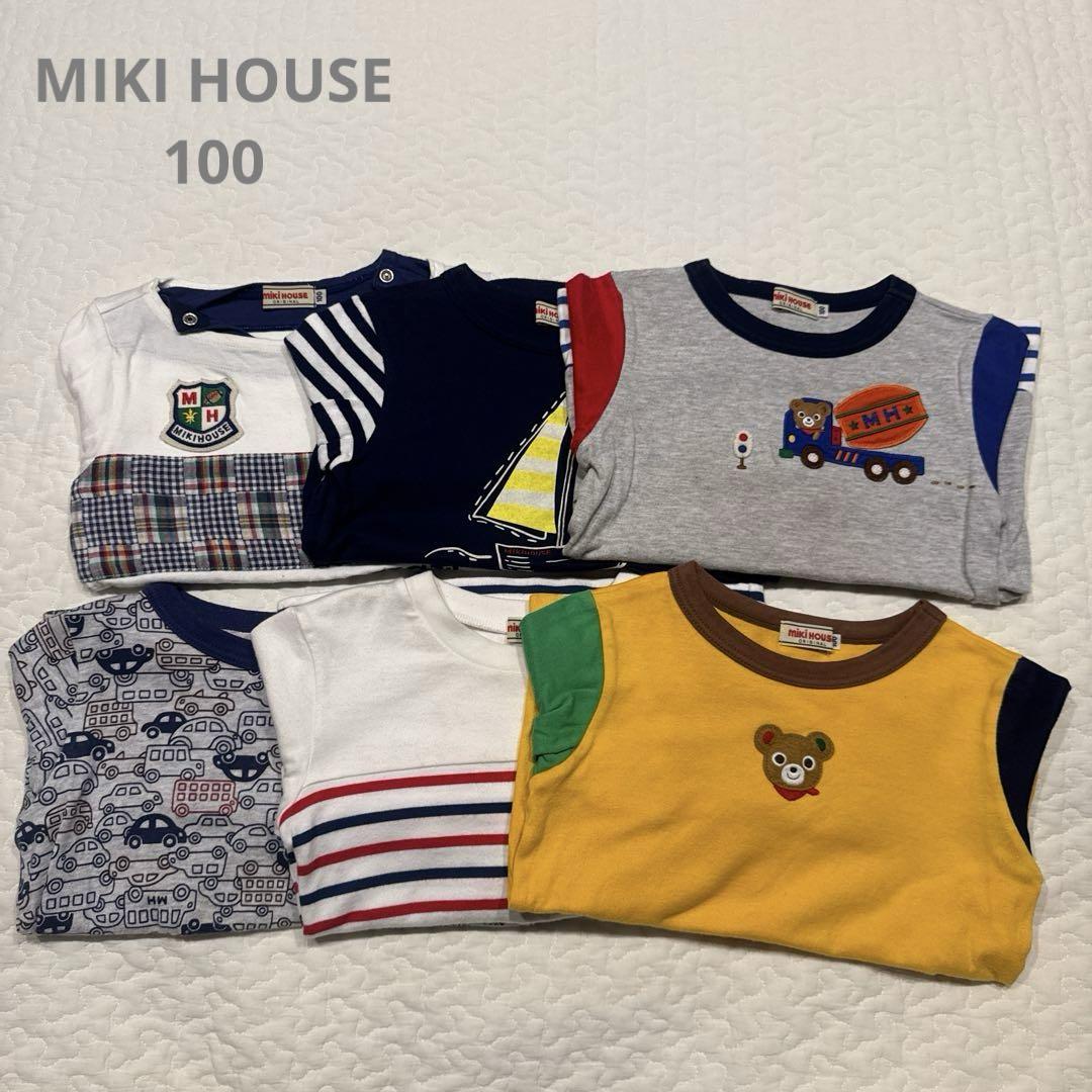 ミキハウス　100 ロンT 長袖　Tシャツ　プッチー　乗り物　保育園 5,105円