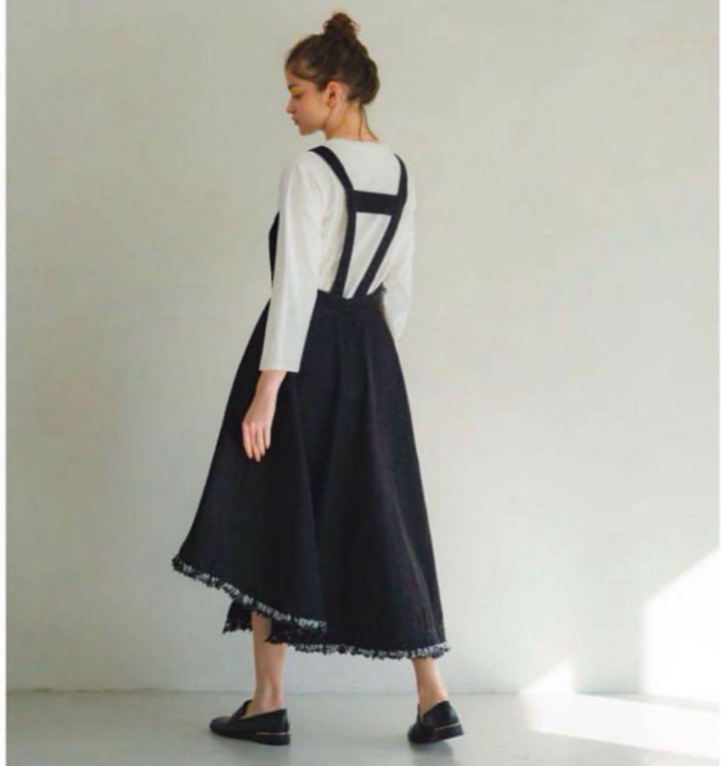 【美品】【PINUE】デニムジャンパースカート