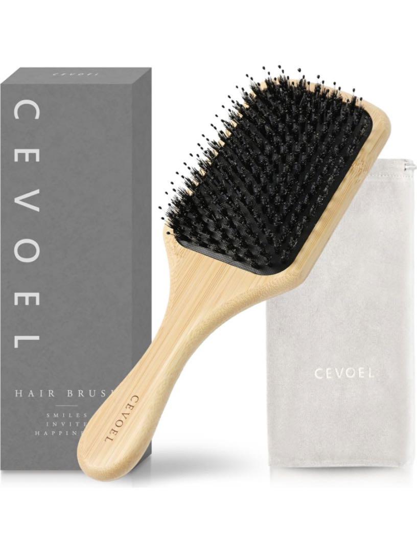 N・CEVOEL ヘアブラシ パドルブラシ 天然豚毛