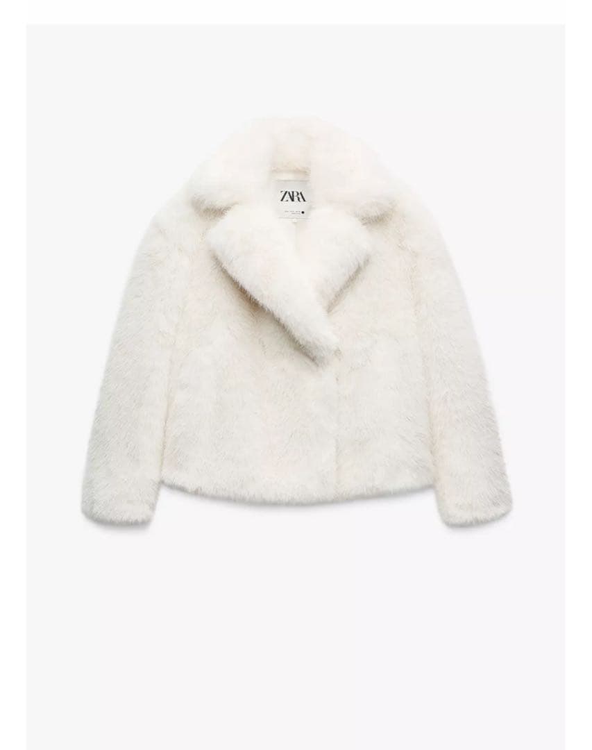 ZARA ホワイト ファーコート L