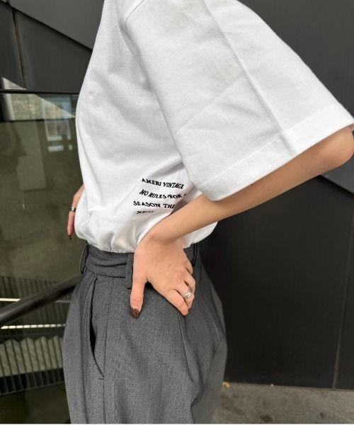 【メーカー直送】 Ameri♡ SIDE トップス TEE LOGO OVER EMBROIDERY トップス