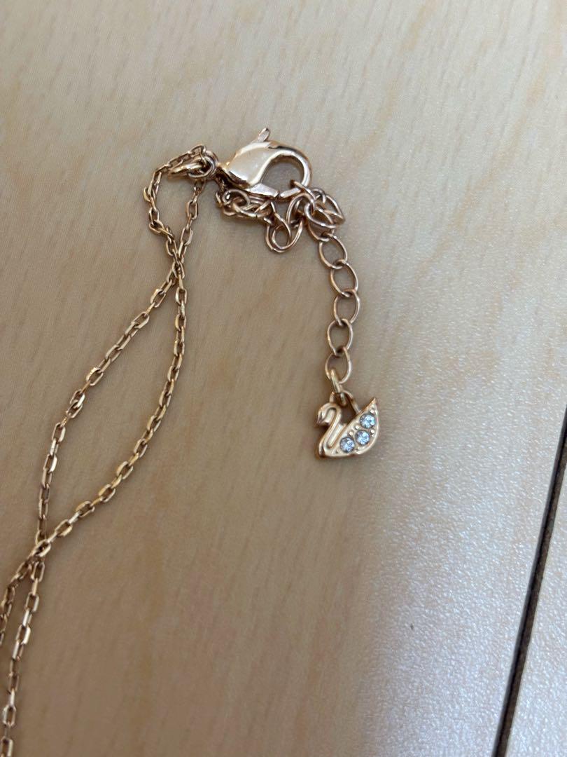 【美品】スワロフスキーネックレス クローバーピンクゴールド