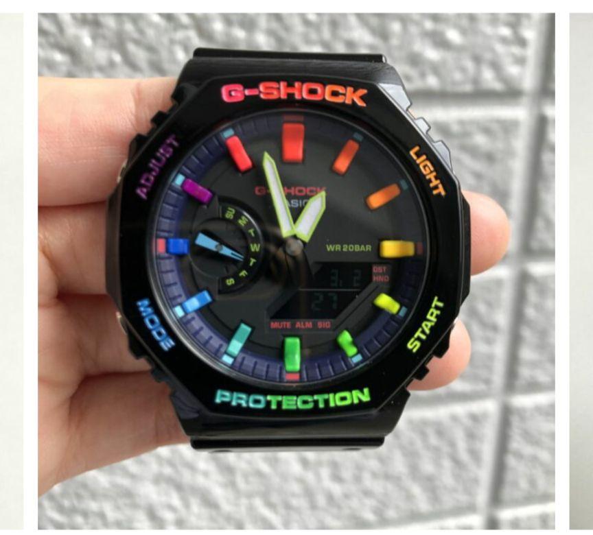 G-shock GA-2100RGB カシオークカスタマイズブラックレインボー