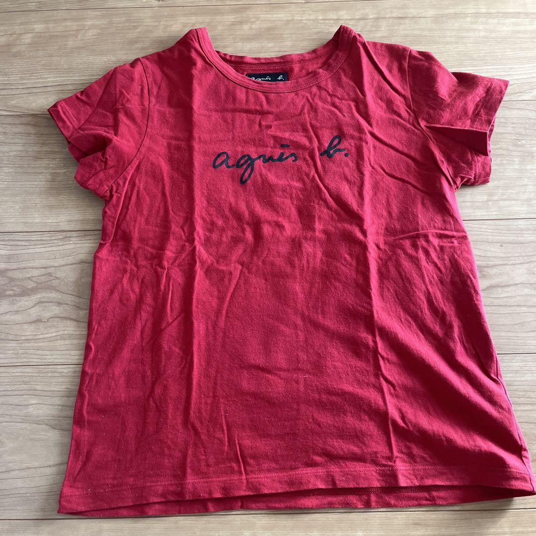 agnès b. アニエスベー　定番ロゴ半袖Tシャツ レッド　T2サイズ