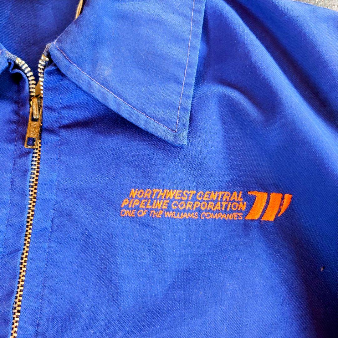 70ｓ　ワークジャケット　Lサイズ　USA製　ブルー　ポリ、コットン　3883