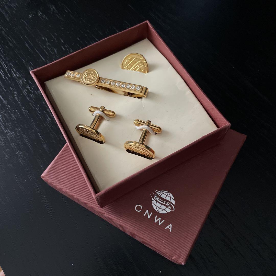 CNWA カフス ネクタイピン 3点セット ゴールド