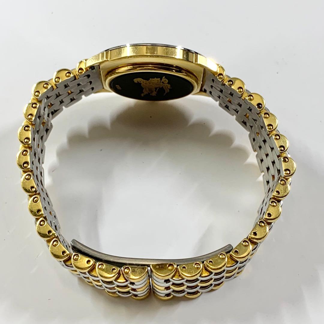 アウトレット 美品 バーバリー メンズウォッチ ゴールド シルバー 0702