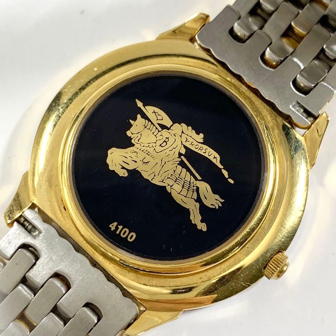 アウトレット 美品 バーバリー メンズウォッチ ゴールド シルバー 0702