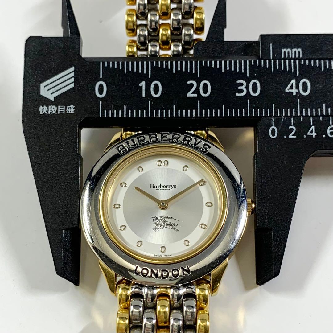 アウトレット 美品 バーバリー メンズウォッチ ゴールド シルバー 0702